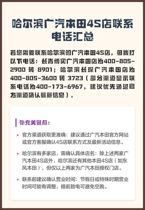 哈尔滨广汽本田4s店电话 广汽本田4s店电话号码