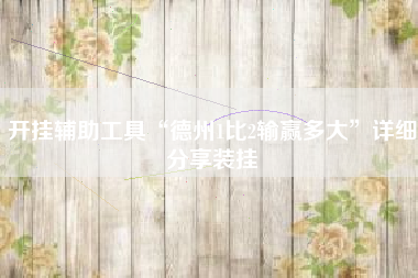 开挂辅助工具“德州1比2输赢多大”详细分享装挂