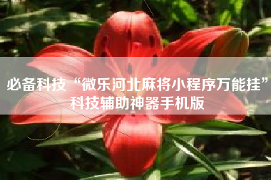 必备科技“微乐河北麻将小程序万能挂”科技辅助神器手机版