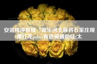 安装程序教程“微乐河北麻将石家庄规律红龙poker有透视辅助挂(太