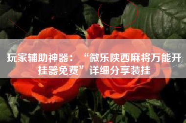 玩家辅助神器：“微乐陕西麻将万能开挂器免费	”详细分享装挂