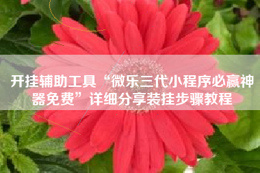 开挂辅助工具“微乐三代小程序必赢神器免费”详细分享装挂步骤教程