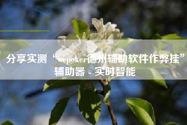 分享实测“wepoker德州辅助软件作弊挂	”辅助器 - 实时智能