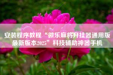 安装程序教程“微乐麻将开挂器通用版最新版本2025”科技辅助神器手机