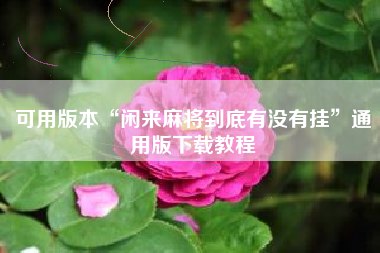 可用版本“闲来麻将到底有没有挂”通用版下载教程