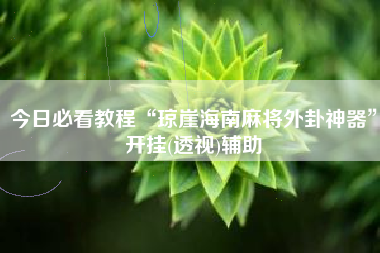 今日必看教程“琼崖海南麻将外卦神器”开挂(透视)辅助