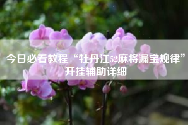 今日必看教程“牡丹江52麻将漏宝规律	”开挂辅助详细