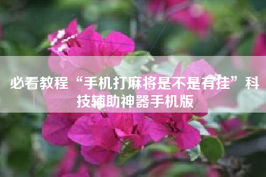 必看教程“手机打麻将是不是有挂”科技辅助神器手机版