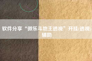 软件分享“微乐斗地主透视	”开挂(透视)辅助