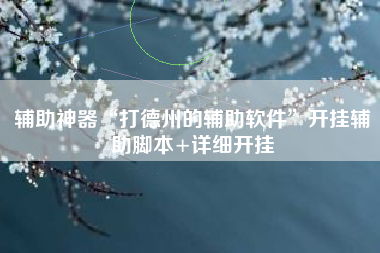 辅助神器“打德州的辅助软件”开挂辅助脚本+详细开挂
