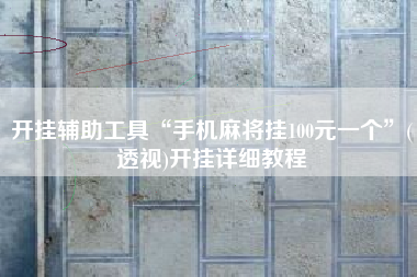 开挂辅助工具“手机麻将挂100元一个”(透视)开挂详细教程