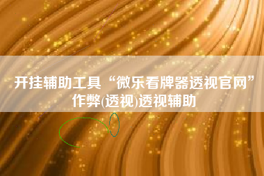 开挂辅助工具“微乐看牌器透视官网	”作弊(透视)透视辅助