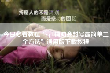 今日必看教程“wpk辅助会封号最简单三个方法	”通用版下载教程