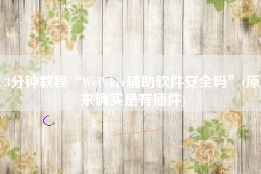 3分钟教程“WePoker辅助软件安全吗	”(原来确实是有插件)