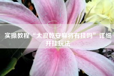 实操教程“太浪乾安麻将有挂吗”详细开挂玩法