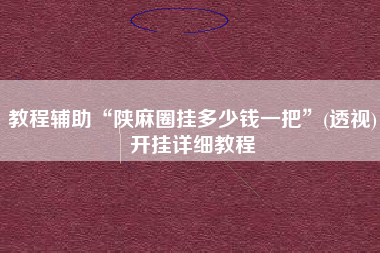教程辅助“陕麻圈挂多少钱一把”(透视)开挂详细教程