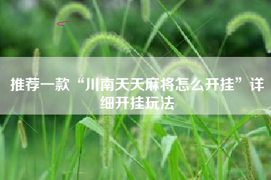 推荐一款“川南天天麻将怎么开挂”详细开挂玩法