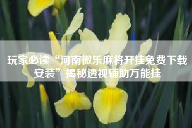 玩家必读“河南微乐麻将开挂免费下载安装	”揭秘透视辅助万能挂