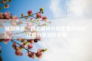 辅助神器“网上麻将开挂免费的有吗”详细分享装挂步骤