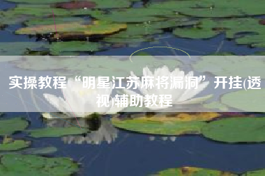 实操教程“明星江苏麻将漏洞”开挂(透视)辅助教程