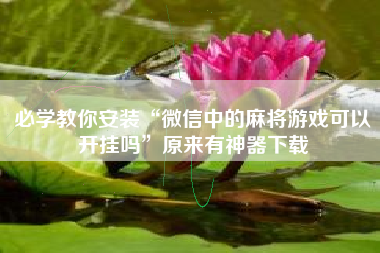 必学教你安装“微信中的麻将游戏可以开挂吗”原来有神器下载